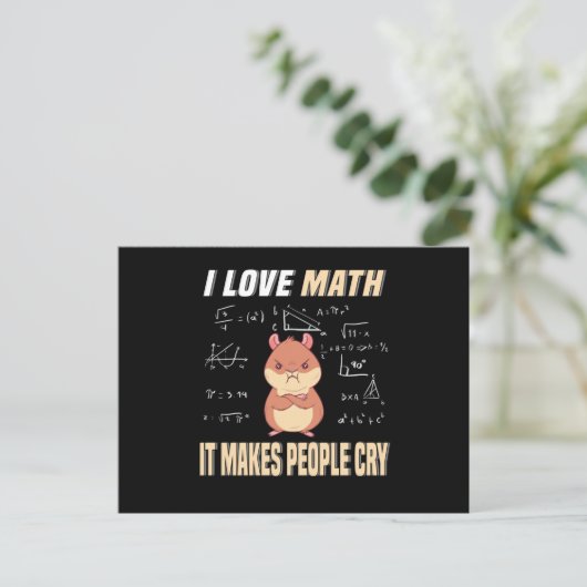 I Liebe Mah Hamster Rodent Math Genius Math Postkarte (Stehend Vorderseite)