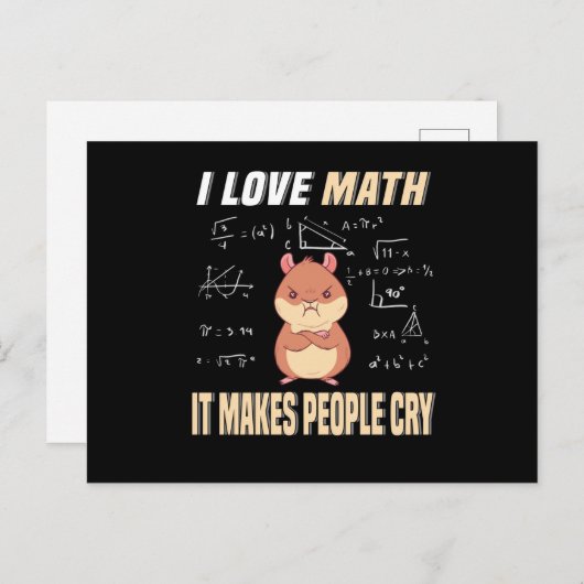 I Liebe Mah Hamster Rodent Math Genius Math Postkarte (Vorne/Hinten)