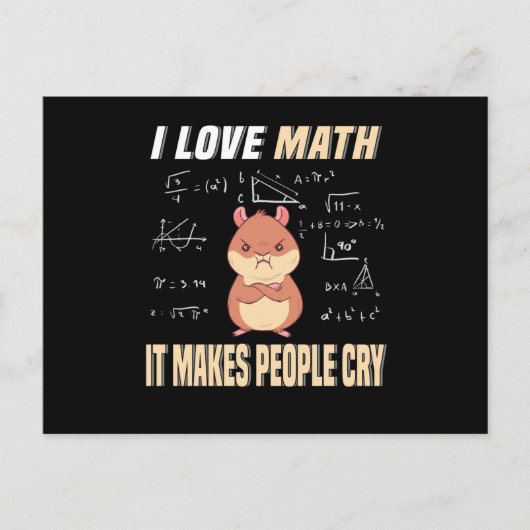 I Liebe Mah Hamster Rodent Math Genius Math Postkarte (Vorderseite)