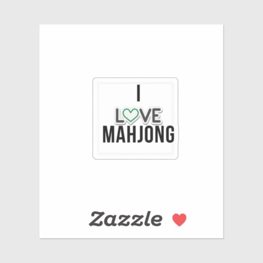 I Liebe Mahjong Aufkleber (Blatt)