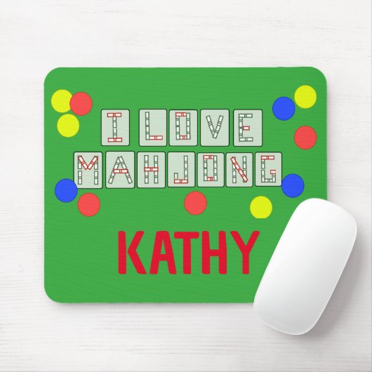 I Liebe Mahjong - Lettered Tiles - Personalisiert Mousepad (Mit Mouse)
