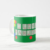 I Liebe Mahjong - mit Buchstaben gekennzeichnete Kaffeetasse (Vorderseite Links)