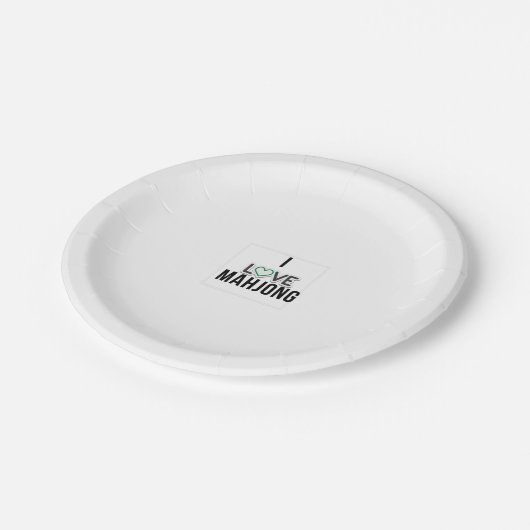 I Liebe Mahjong Pappteller (Schrägansicht)