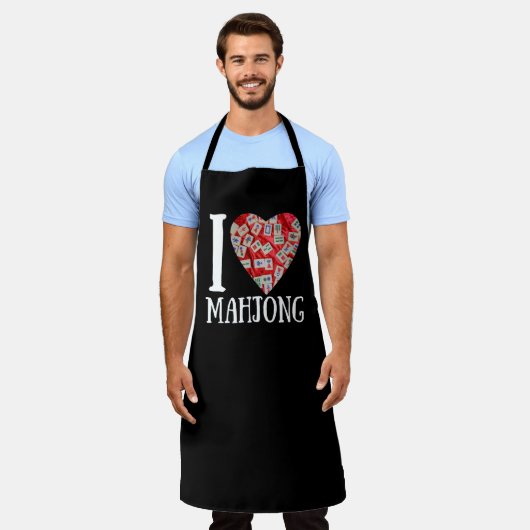 I Liebe Mahjong Schürze (Getragen)