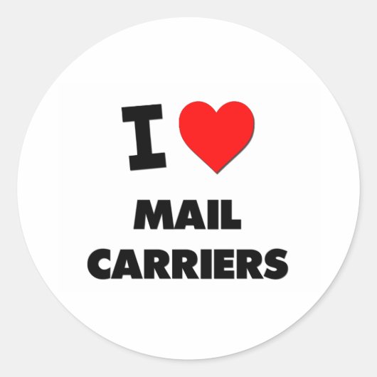 I Liebe Mail Carriers Runder Aufkleber (Vorderseite)