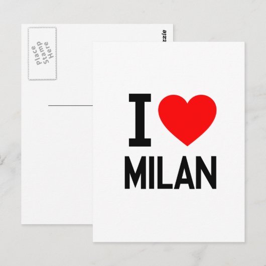 I Liebe Mailand Postkarte (Vorne/Hinten)