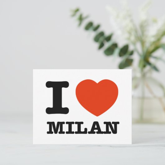I Liebe Mailand Postkarte (Stehend Vorderseite)