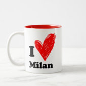 I Liebe Mailand Zweifarbige Tasse (Links)