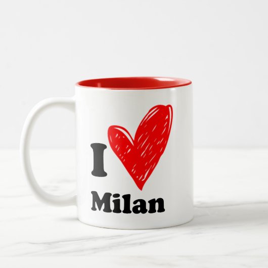 I Liebe Mailand Zweifarbige Tasse (Links)