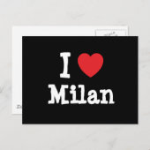 I Liebe Mailänder Herz Brauch personalisiert Postkarte (Vorne/Hinten)