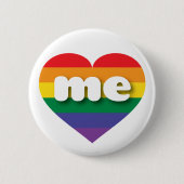 I Liebe Maine Gay Pride Rainbow Heart Button (Vorderseite)