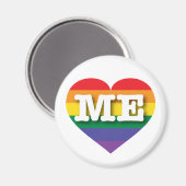 I Liebe Maine Gay Pride Rainbow Heart Magnet (Vorderseite/Rückseite)