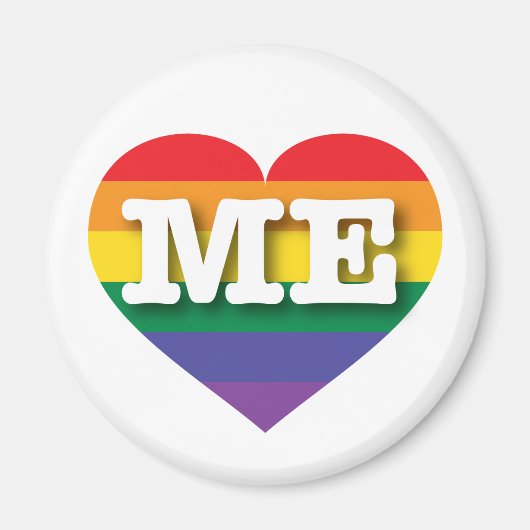 I Liebe Maine Gay Pride Rainbow Heart Magnet (Vorne)
