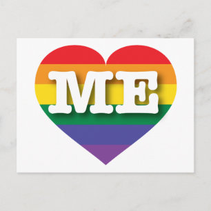 I Liebe Maine Gay Pride Rainbow Heart Postkarte