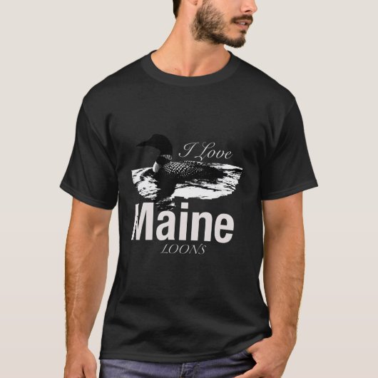 I Liebe Maine Loons T-Shirt (Vorderseite)