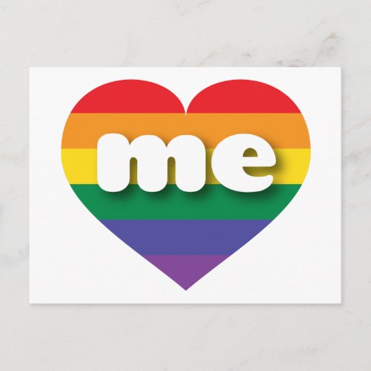 I Liebe Maine Rainbow Heart Postkarte (Vorderseite)