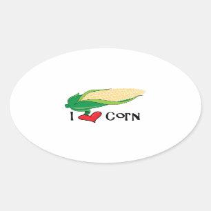 I Liebe-Mais Ovaler Aufkleber