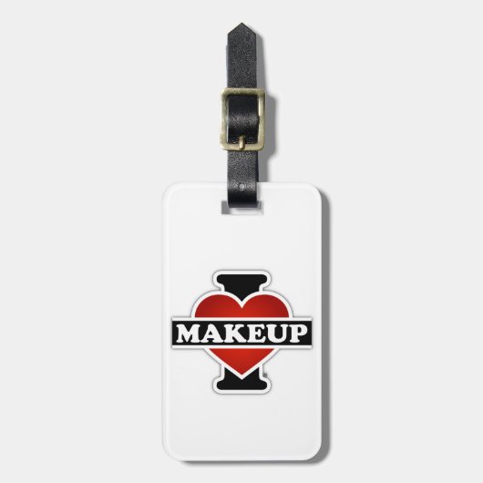 I Liebe-Make-up Gepäckanhänger (Vorderseite vertikal)