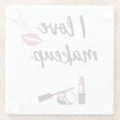 I Liebe-Make-up Glasuntersetzer (Rückseite)