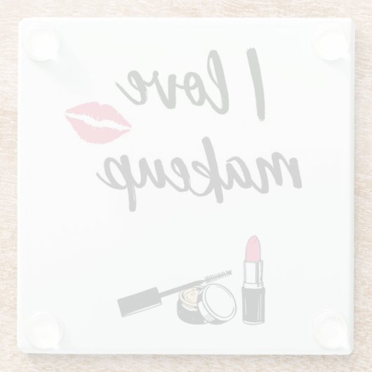 I Liebe-Make-up Glasuntersetzer (Rückseite)