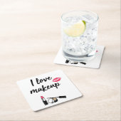 I Liebe-Make-up Rechteckiger Pappuntersetzer (Vor Ort)
