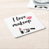 I Liebe-Make-up Rechteckiger Pappuntersetzer (angewinkelt)