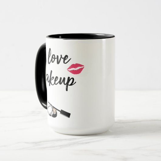 I Liebe-Make-up Tasse (Vorderseite Links)