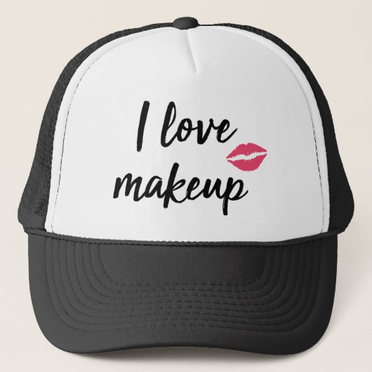I Liebe-Make-up Truckerkappe (Vorderseite)