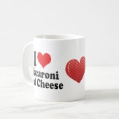 I Liebe-Makkaroni+und Käse Kaffeetasse (Vorderseite Links)