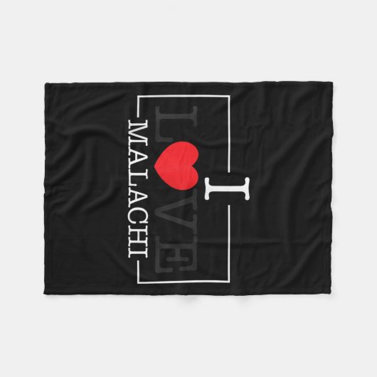 I Liebe Malachi Herzfamilie Name Malachi Groovy Fleecedecke (Vorderseite (Horizontal))