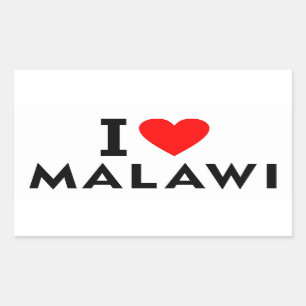 I Liebe Malawi Land wie Herztourismus Rechteckiger Aufkleber