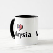 I Liebe Malaysia Flag Tasse (Vorderseite Links)