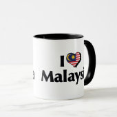 I Liebe Malaysia Flag Tasse (VorderseiteRechts)