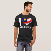 I Liebe Malaysia Herzenflagge Malaysia T-Shirt (Vorne ganz)