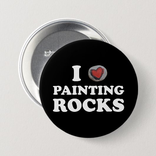 I Liebe Malen Rocks Niedlich Rock Painter Button (Vorne & Hinten)
