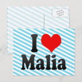 I Liebe Malia Postkarte (Vorne/Hinten)