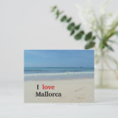 I Liebe Mallorca Beach Postkarte (Stehend Vorderseite)