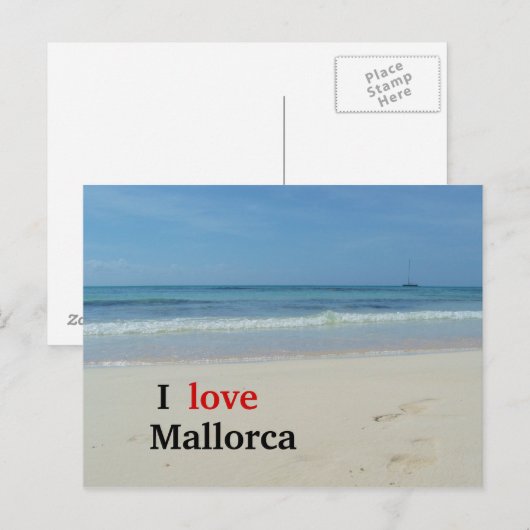 I Liebe Mallorca Beach Postkarte (Vorne/Hinten)