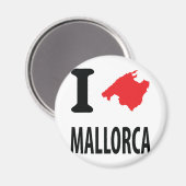 I Liebe Mallorca Kontursymbol Magnet (Vorderseite/Rückseite)