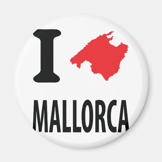 I Liebe Mallorca Kontursymbol Magnet (Vorne)