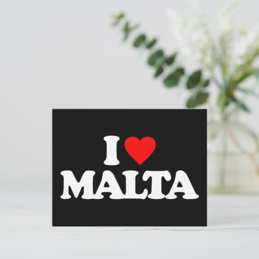 I LIEBE MALTA POSTKARTE (Stehend Vorderseite)