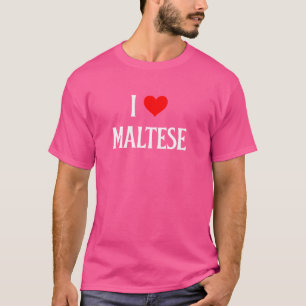 I Liebe Maltesisch I Herz Malteser Hund Lover Pet T-Shirt