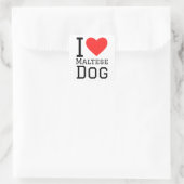 I Liebe maltesischer Hund Quadratischer Aufkleber (Tasche)