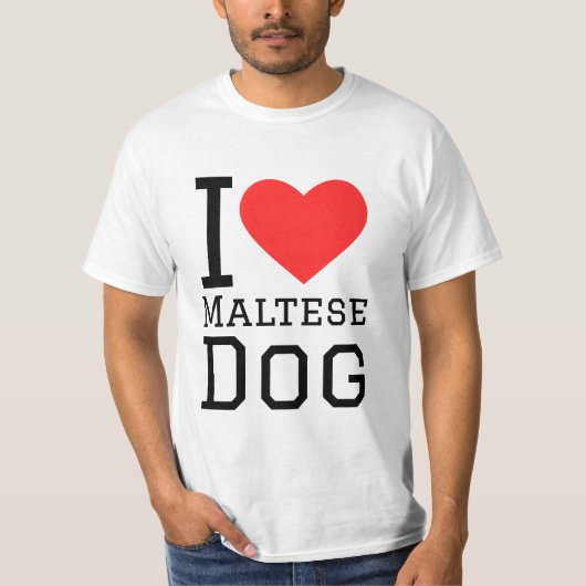 I Liebe maltesischer Hund T-Shirt (Vorderseite)
