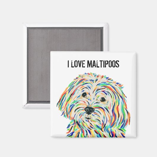 I Liebe Maltipoos Magnet (Vorderseite/Rückseite)