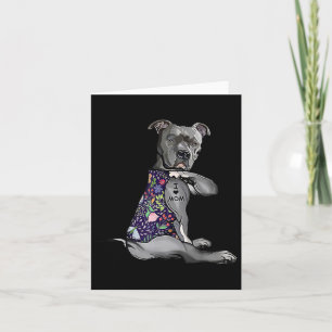 I Liebe Mama Funny Pitbull Hund Tattoo Blume Mütte Karte