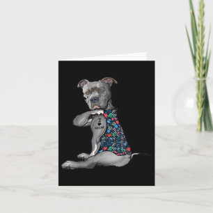 I Liebe Mama Funny Pitbull Hund Tattoo Blume Mütte Karte