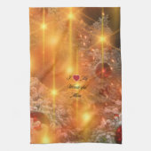 I Liebe Mama, Goldene Weihnachten, Geschirrtuch (Vertikal)