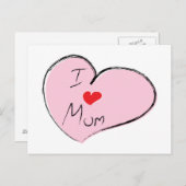 I LIEBE MAMA POSTKARTE (Vorne/Hinten)