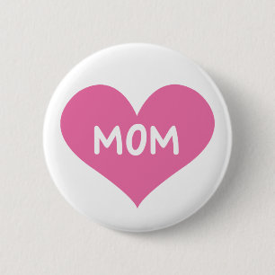 I Liebe-Mama-Rosa-Abzeichen-Button-Knopf Button